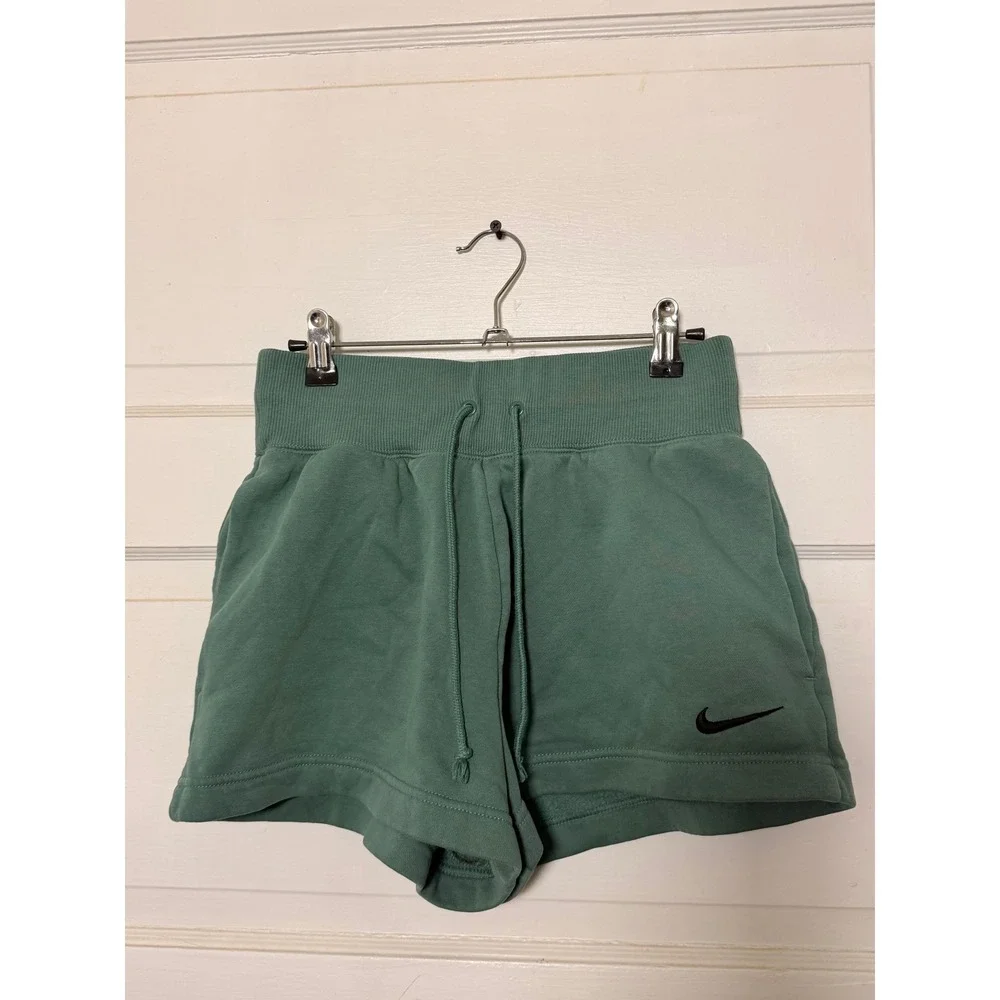 Nike Sportswear Phoenix Fleece High Waisted Shorts Green DQ5717-379 Womens Small